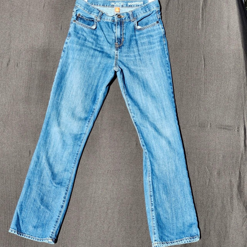 The Children's Place Boys Size 14 Bootcut Jeans Medium Wash Cotton Denim